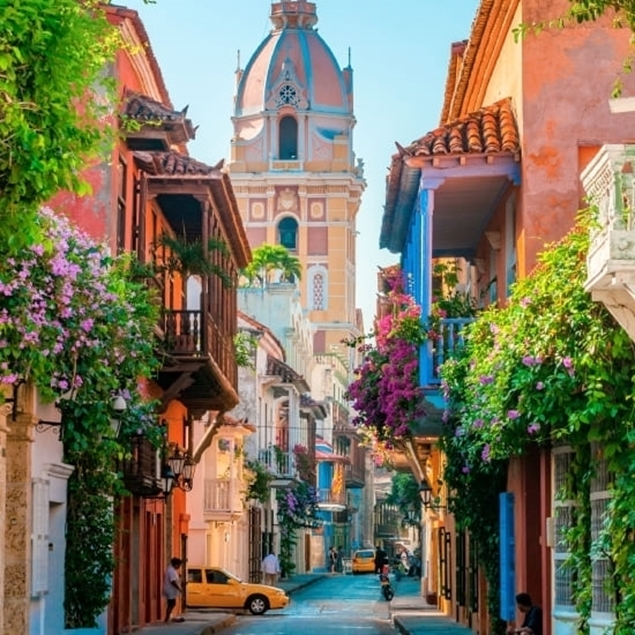 Casas de colores en Cartagena